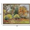 image:imageKate and Laurel Sylvie Forest Walking as the Leaves Fall Framed Canvas Wall Art by Nel Whatmore 28x38 Gold Soft Fall Nature Landscape Art for Wall