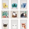image:imageKate and Laurel Sylvie Friends 1 Framed Canvas Wall Art by Planet Cat 22x22 White Cute Whimsical Two Cats Soft Art for Wall Home Decor
