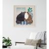 image:imageKate and Laurel Sylvie Friends 1 Framed Canvas Wall Art by Planet Cat 22x22 White Cute Whimsical Two Cats Soft Art for Wall Home Decor