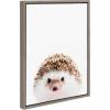 image:imageKate and Laurel Sylvie Hedgehog Animal Print Portrait Framed Canvas Wall Art by Amy Peterson 18x24 Gray