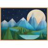 image:imageKate and Laurel Sylvie Moonlight Mountains Bear Lake Framed Canvas Wall Art by Carey Copeland 23x33 Natural Bear Mountain Wall Art Decor