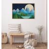 image:imageKate and Laurel Sylvie Moonlight Mountains Bear Lake Framed Canvas Wall Art by Carey Copeland 23x33 Natural Bear Mountain Wall Art Decor