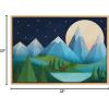 image:imageKate and Laurel Sylvie Moonlight Mountains Bear Lake Framed Canvas Wall Art by Carey Copeland 23x33 Natural Bear Mountain Wall Art Decor