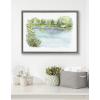 image:imageKate and Laurel Sylvie Pond Landscape Framed Canvas Wall Art by Patricia Shaw 18x24 Gray Decorative Landscape Art for Wall