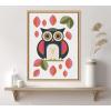 image:imageKate and Laurel Sylvie Retro Owl Framed Canvas Wall Art by Carey Copeland 18x24 Natural MidCentury Colorful Bird Wall Decor