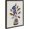 image:imageKate and Laurel Sylvie Rubber Plant Framed Canvas Wall Art by Rachel Lee of My Dream Wall 18x24 Brown Abstract Botanical Bird Art for Wall