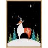 image:imageKate and Laurel Sylvie Seasons Greetings Reindeer Framed Canvas Wall Art by Amber Leaders Designs 18x24 Natural MidCentury Modern Colorful Christmas Animal Art for Wall