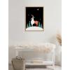 image:imageKate and Laurel Sylvie Seasons Greetings Reindeer Framed Canvas Wall Art by Amber Leaders Designs 18x24 Natural MidCentury Modern Colorful Christmas Animal Art for Wall