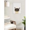image:imageKate and Laurel Sylvie Siamese Cat Framed Canvas Wall Art by Planet Cat 18x24 White Cute Whimsical Kitten Portrait Art for Wall Home Decor
