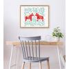 image:imageKate and Laurel Sylvie Swedish Dala Horses Framed Canvas Wall Art by Cat Coquillette 18x24 Natural Holiday Inspired Animal Art