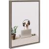 image:imageKate and Laurel Sylvie You can Call me Doug Im in IT Framed Canvas Wall Art by The Creative Bunch Studio 18x24 Gray Whimsical Dog Art for Office