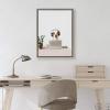 image:imageKate and Laurel Sylvie You can Call me Doug Im in IT Framed Canvas Wall Art by The Creative Bunch Studio 18x24 Gray Whimsical Dog Art for Office