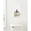 image:imageKate and Laurel Three Bear Cubs in Cottage Green Bath Framed Canvas Wall Art by Amy Peterson 18 x 24 Sylvie White Whimsical Animals Bathroom Art for Wall Decor Living Room Bedroom