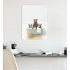 image:imageKate and Laurel Three Bear Cubs in Cottage Green Bath Framed Canvas Wall Art by Amy Peterson 18 x 24 Sylvie White Whimsical Animals Bathroom Art for Wall Decor Living Room Bedroom