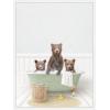 image:imageKate and Laurel Three Bear Cubs in Cottage Green Bath Framed Canvas Wall Art by Amy Peterson 18 x 24 Sylvie White Whimsical Animals Bathroom Art for Wall Decor Living Room Bedroom