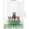 image:imageKate and Laurel Three Bear Cubs in Eclectic Green Panel Wall Bathtub Framed Canvas Wall Art by Amy Peterson 18 x 24 Sylvie White Whimsical Animals Bathroom Art for Wall Decor Living Room Bedroom
