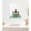 image:imageKate and Laurel Three Bear Cubs in Eclectic Green Panel Wall Bathtub Framed Canvas Wall Art by Amy Peterson 18 x 24 Sylvie White Whimsical Animals Bathroom Art for Wall Decor Living Room Bedroom