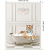image:imageKate and Laurel Tiger Traditional Chandelier Bath Framed Canvas Wall Art by Amy Peterson 18 x 24 Sylvie Beaded White Whimsical Animals Bathroom Art for Wall Decor Living Room Bedroom