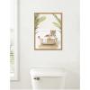 image:imageKate and Laurel Tiger in Palm Bath Framed Canvas Wall Art by Amy Peterson 18 x 24 Sylvie Natural Whimsical Animals Bathroom Tropical Art for Wall Decor Living Room Bedroom