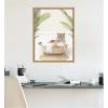 image:imageKate and Laurel Tiger in Palm Bath Framed Canvas Wall Art by Amy Peterson 18 x 24 Sylvie Natural Whimsical Animals Bathroom Tropical Art for Wall Decor Living Room Bedroom