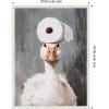 image:imageKate and Laurel Toilet Paper Roll on Cute Goose Head Bathroom Art Framed Canvas Wall Art by The Creative Bunch Studio 18 x 24 Sylvie Beaded White Whimsical Bathroom Humor Animals Art for Wall