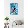 image:imageKate and Laurel Vibrant Whimsical Ocean Surf Cat Framed Canvas Wall Art by Rachel Lee 23 x 33 Sylvie White Whimsical Beach Animals Sports Art for Wall Decor Living Room Bedroom