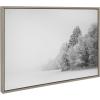 image:imageKate and Laurel x F2Images Collaboration Black and White Snow Day Framed Canvas Wall Art 23x33 Gray Snowy Winter Landscape Art Print for Wall