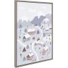 image:imageKate and Laurel x Maja Tomljanovic Collaboration Winter Wonderland Framed Canvas Wall Art 23x33 Gray Animated Winter Art for Wall