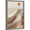 image:imageKate and Laurel Blake MCM Mountains 1a Framed Printed Glass Wall Art by Rachel Lee of My Dream Wall 18 x 24 Gray Decorative Abstract Landscape Art for Wall