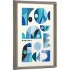 image:imageKate and Laurel Blake Mid Century Modern Fish Blue Framed Printed Glass Wall Art by Rachel Lee of My Dream Wall 18x24 Gray Colorful Abstract Coastal Wall Dcor