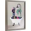 image:imageKate and Laurel Blake Mid Century Modern Llama in The Tub Framed Printed Glass Wall Art by Rachel Lee of My Dream Wall 16x20 Gray Adorable Llama Art for Wall