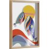 image:imageKate and Laurel Blake Modern Colorful Whales Framed Printed Glass Wall Art by Rachel Lee of My Dream Wall 18x24 Natural Decorative Nautical Themed Art Print for Wall