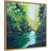 image:imageKate and Laurel Downstream Framed Canvas Wall Art by Rachel Christopoulos 22 x 22 Sylvie Natural Farmhouse Landscapes Nature Seasons Art for Wall Decor Living Room Bedroom
