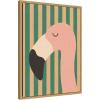 image:imageKate and Laurel Framed Canvas Wall Art Print Flamingo Minimalist Pink Stripes by Laura Moss 18 x 24 Sylvie Natural Frame Whimsical Animal Art for Wall Decor