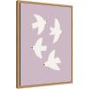 image:imageKate and Laurel Framed Canvas Wall Art Print Minimalist Birds Poster 3 Purple by Laura Moss 18 x 24 Sylvie Natural Frame Modern Contemporary Animal Art for Wall Decor