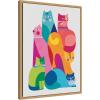 image:imageKate and Laurel Framed Canvas Wall Art Print Modern Abstract Cats by Rachel Lee 18 x 24 Sylvie Natural Frame Whimsical Abstract Art for Wall Decor