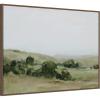 image:imageKate and Laurel Framed Canvas Wall Art Print Stillness in Green by Amy Lighthall 42 x 32 Sylvie Walnut Frame Modern Contemporary Landscape Art for Wall Decor