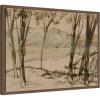 image:imageKate and Laurel Framed Canvas Wall Art Print The Lake by Donald Shaw MacLaughlan by The Smithsonian American Art Museum 24 x 18 Sylvie Walnut Frame Vintage Landscape Art for Wall Decor