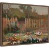 image:imageKate and Laurel Framed Canvas Wall Art Print Village Garden by Jan Stanislawski by Nostalgia Prints 24 x 18 Sylvie Walnut Frame Traditional Landscape Art for Wall Decor