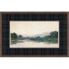 image:imageKate and Laurel Framed Wall Art Print Smoke From the City Robert Burns Wilson Blue Faux Mat by Nostalgia Prints 42 x 28 Florence Medium Brown Frame Traditional Landscape Art for Wall Decor