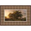 image:imageKate and Laurel Framed Wall Art Print Vintage Landscape Plaid Faux Mat by Corinna Buchholz of Piddix 42 x 28 Florence Medium Brown Frame Traditional Landscape Art for Wall Decor