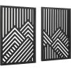 image:imageKate and Laurel Montour Modern Art Plaque Set 2 Piece 16x24 Black Contemporary Carved Geometric Wall Art Home Decor for Display