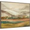 image:imageKate and Laurel Mountainscape Horizontal Framed Canvas Wall Art by Annie Quigley 42 x 32 Sylvie Walnut Farmhouse Landscapes Art for Wall Decor Living Room Bedroom