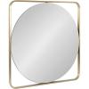 image:imageKate and Laurel Nobles Modern Square Mirror 24 x 24 Gold Decorative Square Wall Decor with an Inset Round Mirror