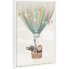 image:imageKate and Laurel Sylvie Beaded Hot Air Balloon Travel Vintage Framed Canvas Wall Art by July Art Prints 18x24 White Zoo Animal Wall Art Decor