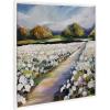 image:imageKate and Laurel Sylvie Beaded Land of Cotton Vintage Framed Canvas Wall Art by Mary Sparrow 30x30 White Floral Landscape Art for Wall