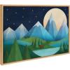 image:imageKate and Laurel Sylvie Moonlight Mountains Bear Lake Framed Canvas Wall Art by Carey Copeland 23x33 Natural Bear Mountain Wall Art Decor