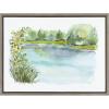 image:imageKate and Laurel Sylvie Pond Landscape Framed Canvas Wall Art by Patricia Shaw 18x24 Gray Decorative Landscape Art for Wall