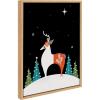 image:imageKate and Laurel Sylvie Seasons Greetings Reindeer Framed Canvas Wall Art by Amber Leaders Designs 18x24 Natural MidCentury Modern Colorful Christmas Animal Art for Wall