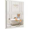 image:imageKate and Laurel Tiger Traditional Chandelier Bath Framed Canvas Wall Art by Amy Peterson 18 x 24 Sylvie Beaded White Whimsical Animals Bathroom Art for Wall Decor Living Room Bedroom